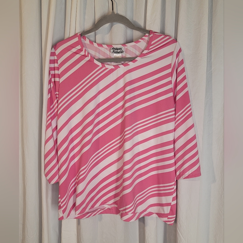 Anthony Richards Vibrant Pink and White Top
